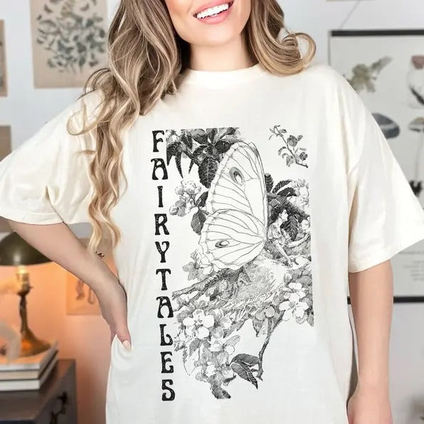 Fairytales Tee - Bookish merch - book lover - happy ending - fae, fairy, fairies - Fairytale - fantasy Unisex...
