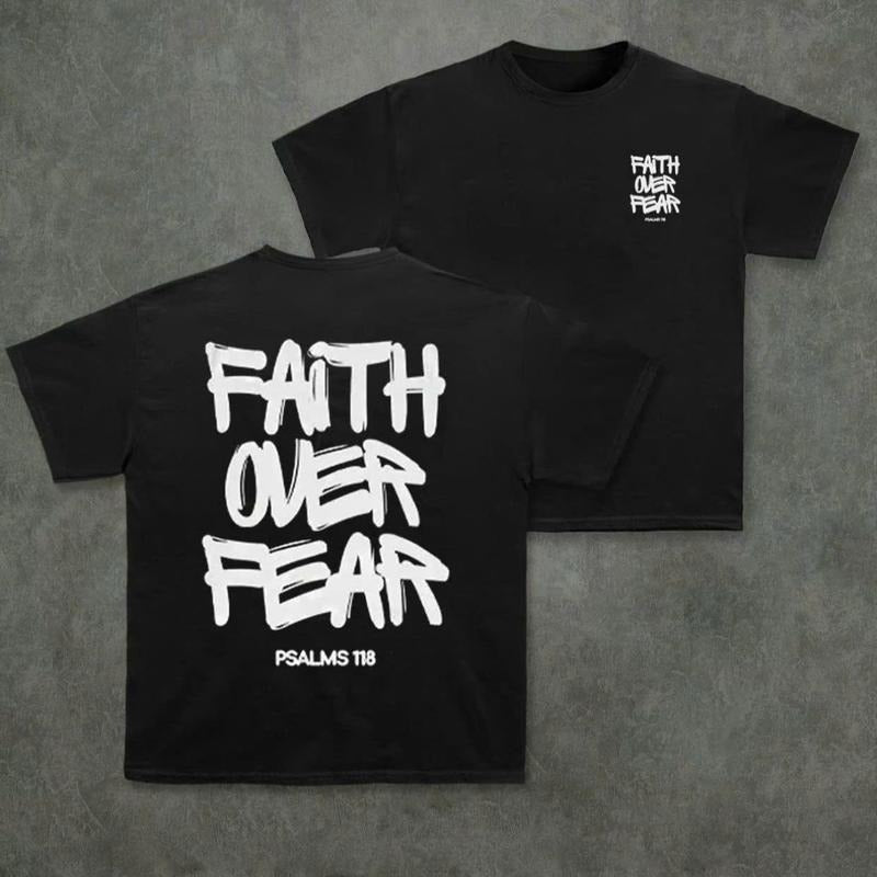 Faith Over Fear Christian  T-Shirt  Clothing Womenswear , for Menswear Fabric Hoodie, Sweatshirt | HypeCrazeTee.com