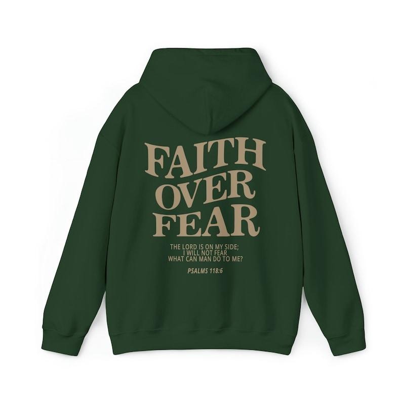 Faith Over Fear Christian 2 Sides Jesus Clothes Christian ; Cotton Menswear T-Shirts, Hoodie, Sweatshirt