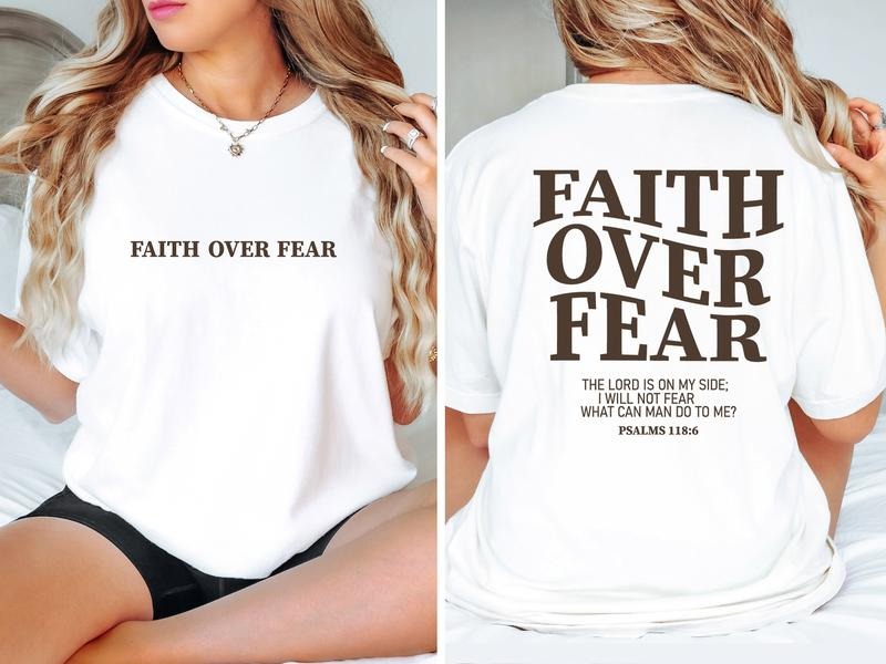 Faith Over Fear Christian Shirt,Jesus Shirts,Trendy Shirt,Bible Verse Shirt ,Aesthetic Clothes, Christian  T-shirt,...