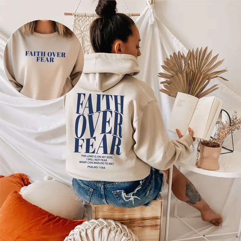 Faith Over Fear Christian Jesus Religion Christian Bible Verse Jesus T-Shirts, Hoodie, Sweatshirt