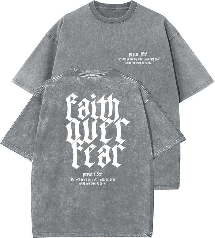 Faith Over Fear Washed Christian Vintage 90s Top Womenswear Cotton Mineral Colorstyle{N002}2 T-Shirts, Hoodie, Sweatshirt