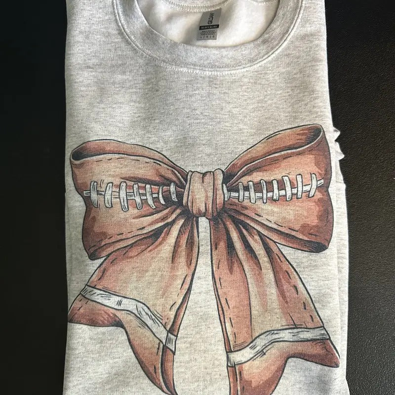 Fall Football Bow Coquette Women's Sweatshirt T-Shirts, Hoodie | HypeCrazeTee.com