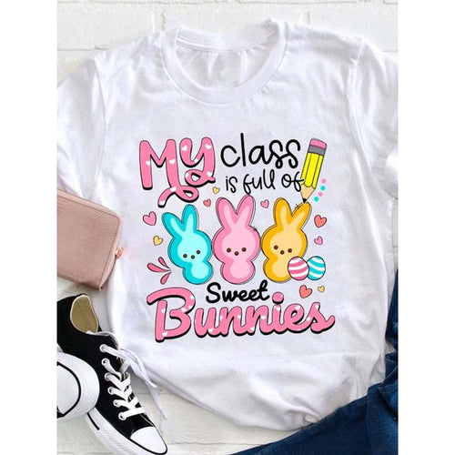 Women's "My Class is Full of Sweet Bunnies" Teacher T-Shirt