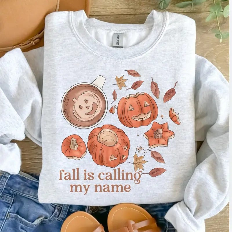 Fall Is Calling My Name Ash Grey T-Shirts, Hoodie, Sweatshirt