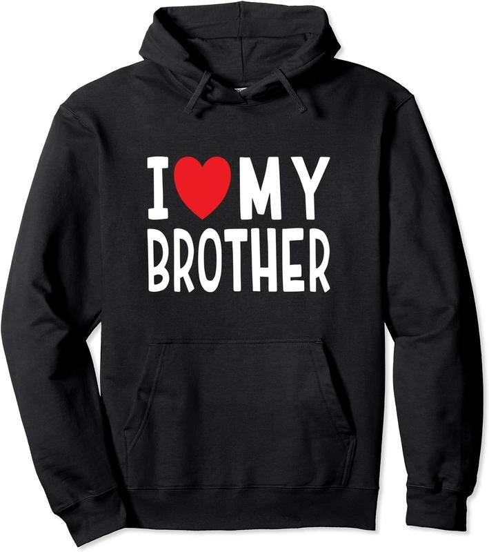 Family Sibling I Love My Brother Heart Hoodie | Unisex Hooded Sweatshirt T-Shirts | HypeCrazeTee.com