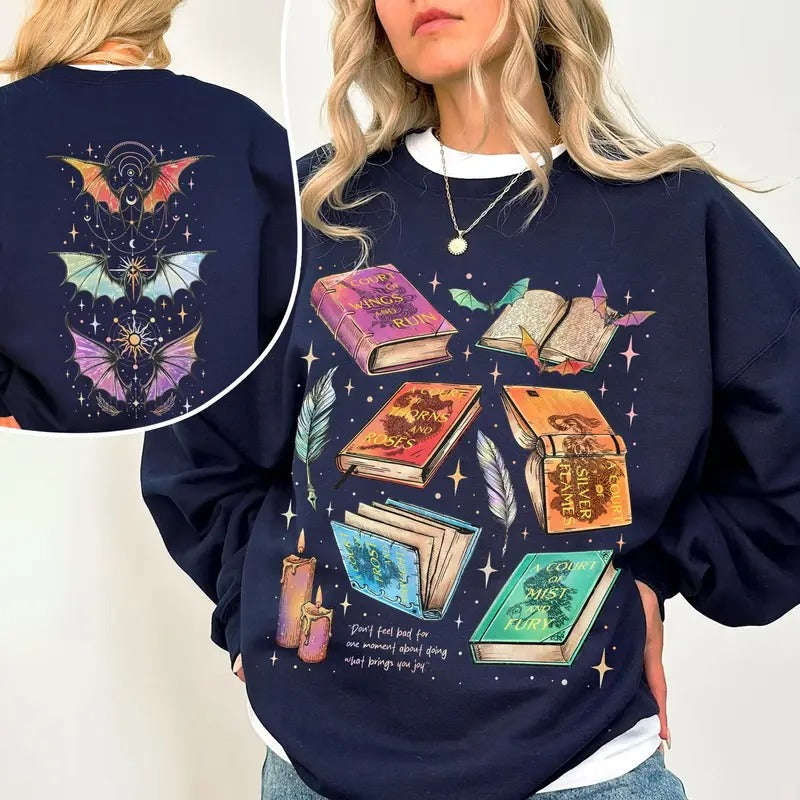 Fan Of ACOTAR Series Two Sided Sweatshirt, The Bat Boys Shirt, Velaris Book Lover T Shirt, SJM Inspired Tee, Gift For...
