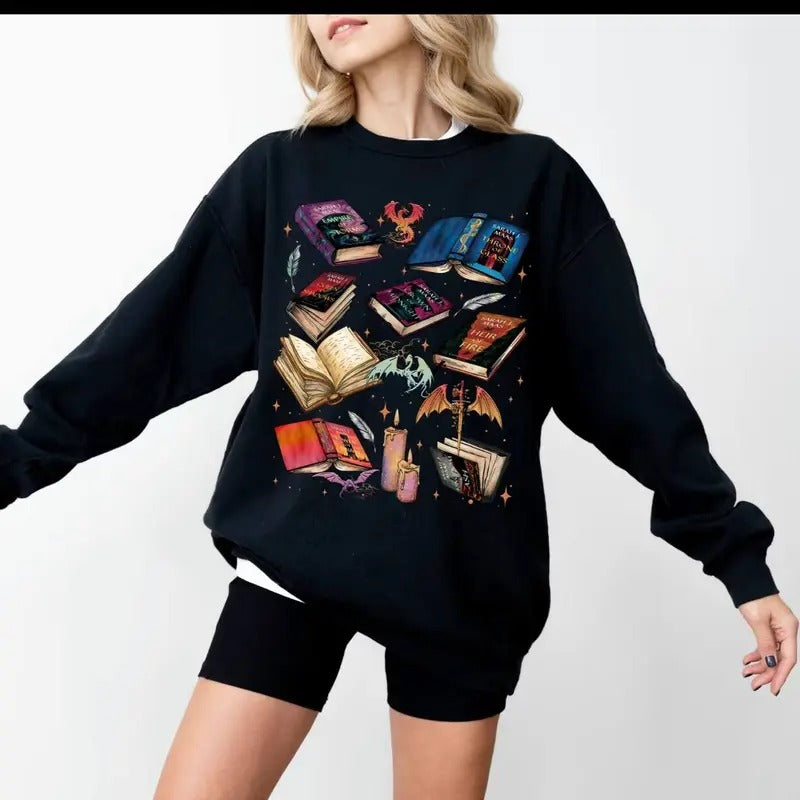 Fan Of Throne Of Glass Series One Sided Sweatshirt, 7 books in Throne Of Glass Series T-Shirts, Hoodie | HypeCrazeTee.com