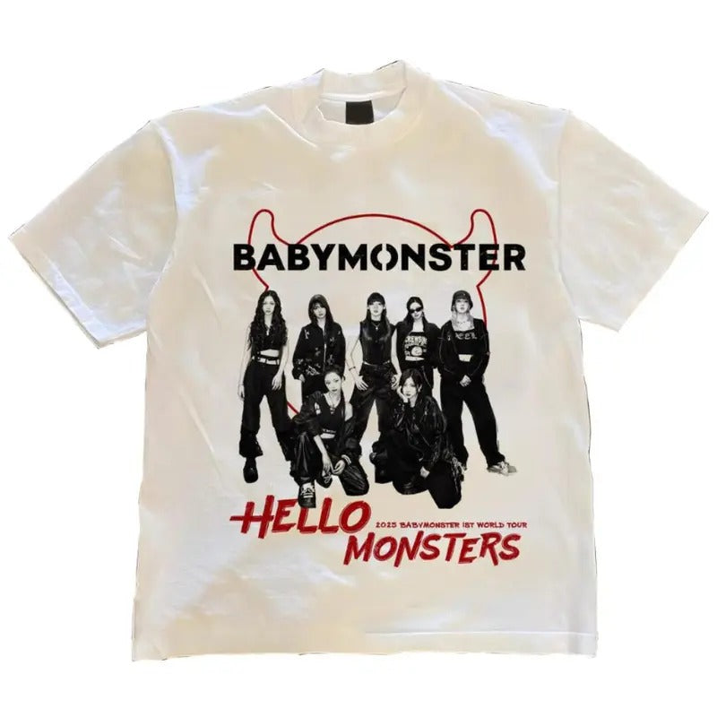 Fans Gift Babymonster Retro Style World Tour Shirt 2025 Edition Hoodie, Sweatshirt | HypeCrazeTee.com