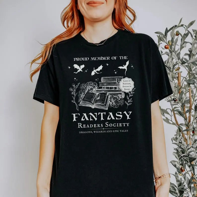 Fantasy Reader Shirt Booktoker Bookish Tshirt for Bookstagramer Vintage Reading Tee for Women Bookworm Gift for Booklover...