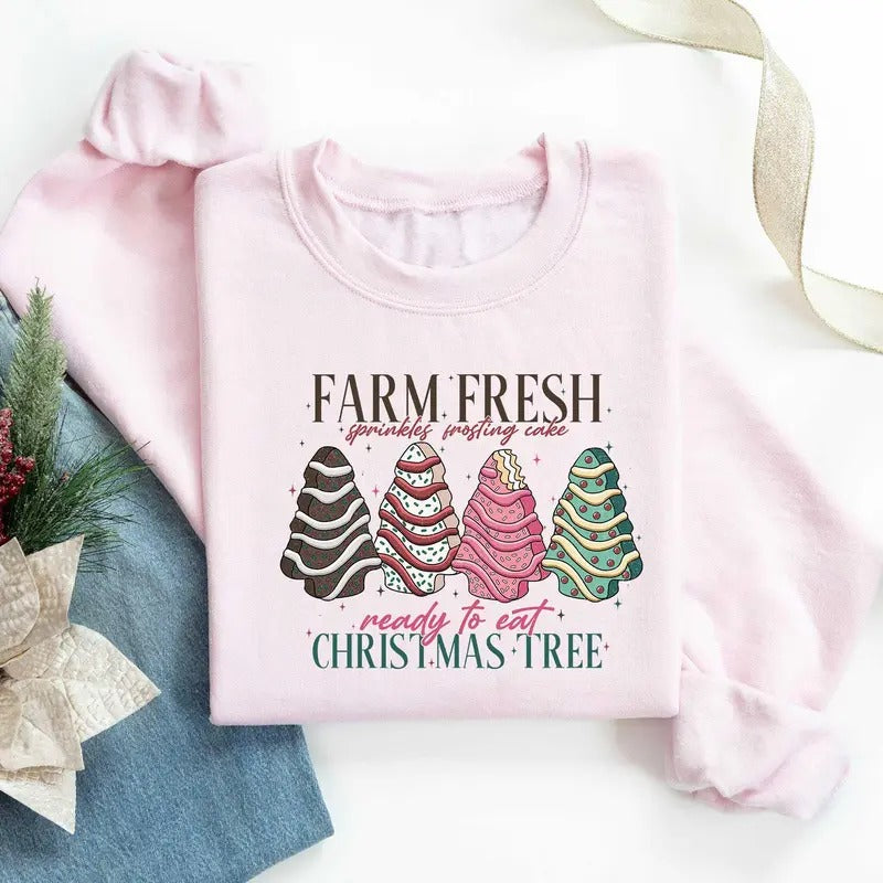 Farm Fresh Sprinkles Frosting Cake Ready to Eat Sweatshirt - Unisex Size - Fabric, Pullover T-Shirts, Hoodie