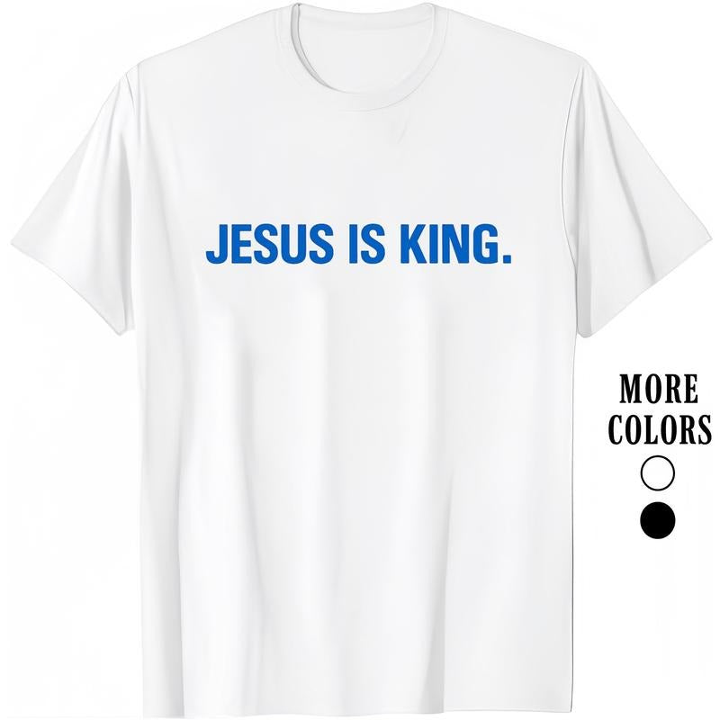 Fashion Designer T-Shirts - Cotton Graphic Tees with Classic 'Jesus Is King' Tee