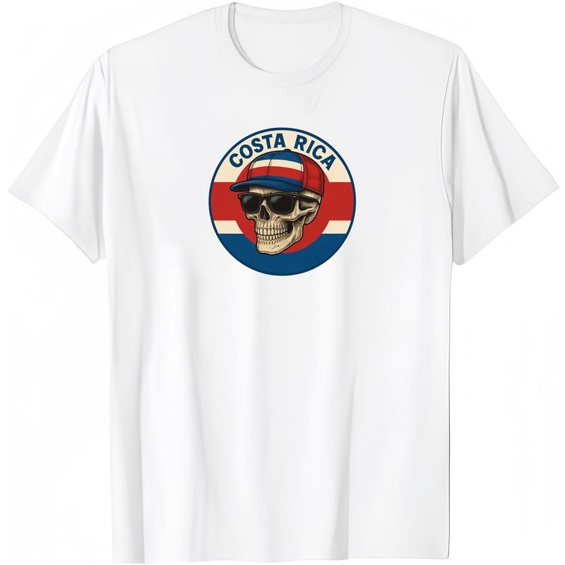 Fashion Designer T-Shirts - Cotton Graphic Tees with Costa Rica Pride Tee