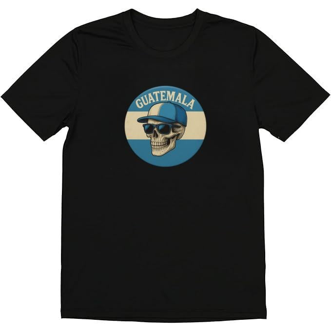Fashion Designer T-Shirts - Cotton Graphic Tees with Guatemala Skull Cap Tee