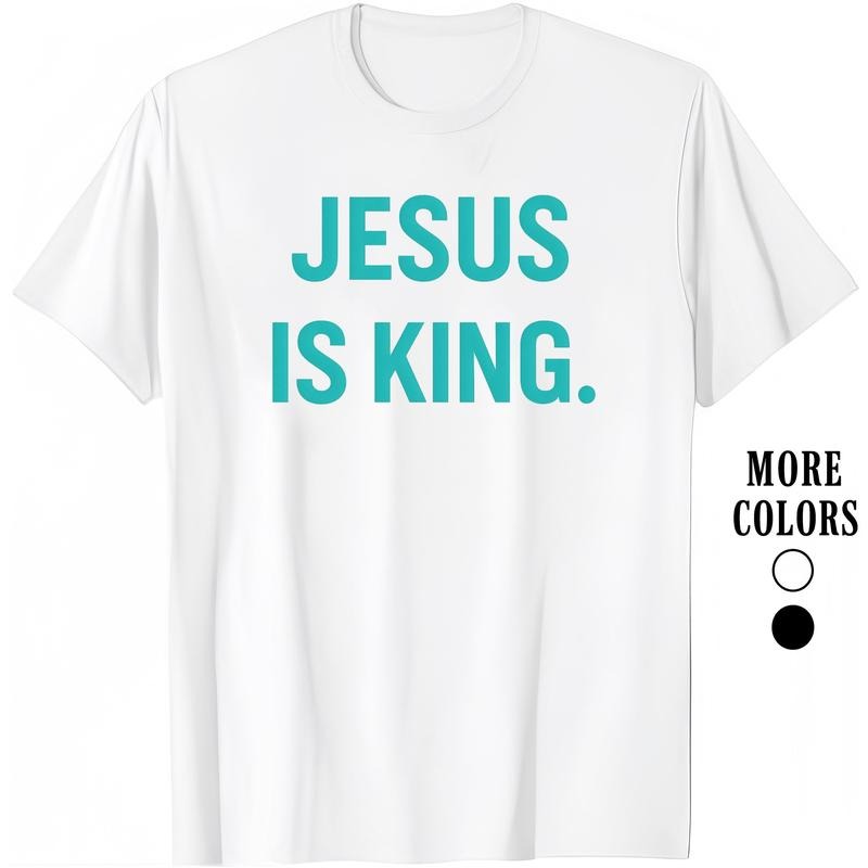 Fashion Designer T-Shirts - Cotton Graphic Tees with Vibrant 'Jesus Is King' Tee