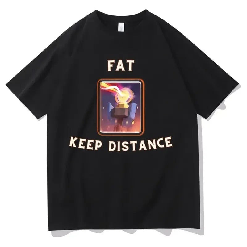 Fat Keep Distance Meme Vintage Graphic T-Shirt Men Women Oversized Joke Humor Gift for Him and Her Kawaii Cute Memes...