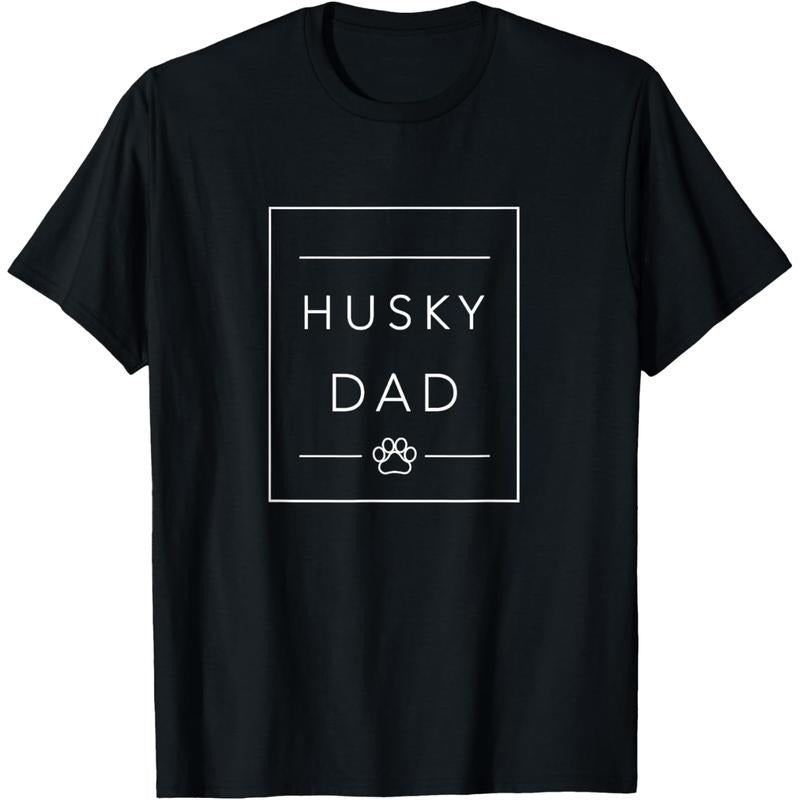 [Father's Day Gift] Funny Siberian Husky Lover Dog Dad Minimalist Tee, Husky Dad T-Shirt Graphic Man Hoodie, Sweatshirt