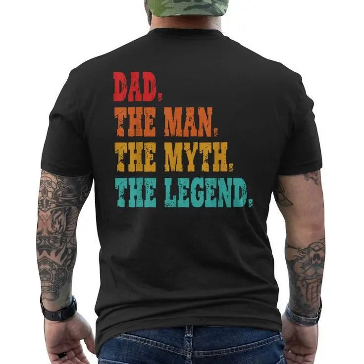 Father's Day T-Shirt, Gifts For Dad, Dad The Man The Myth The Legend Father Men's T-Shirt Back Print Hoodie, Sweatshirt