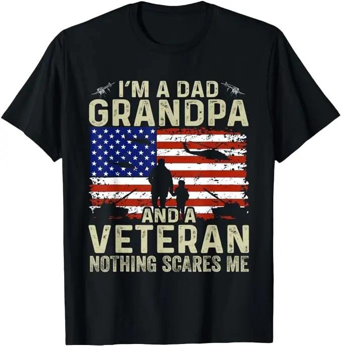 Father's Day T-Shirt, Gifts For Dad, I'm A Dad Grandpa And Veteran Shirt Fathers Day Veteran T-Shirt Menswear Top Hoodie,...