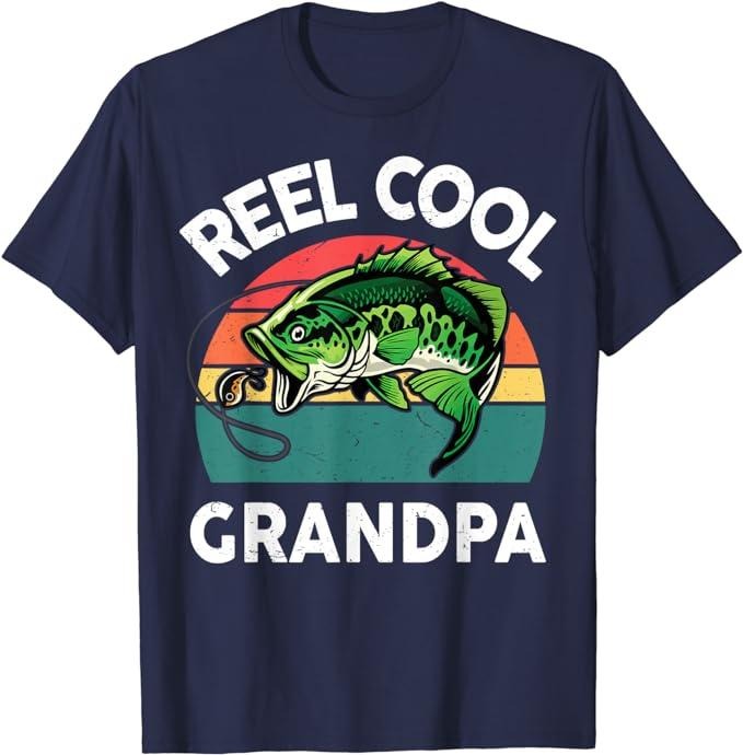 Father's Day T-Shirt, Gifts For Stepdad, Fishing Reel Cool Grandpa Fathers Day Gift Funny Bass Dad T-Shirt Menswear...