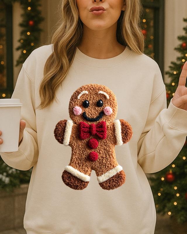 Faux Ginger Bread Man Sweatshirt, Trendy Gift For Christmas Sweatshirt T-Shirts, Hoodie | HypeCrazeTee.com