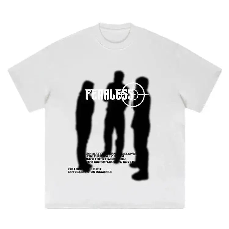 Fearless Blurred Street Portrait Graphic Print Cotton T-Shirt Hoodie, Sweatshirt | HypeCrazeTee.com