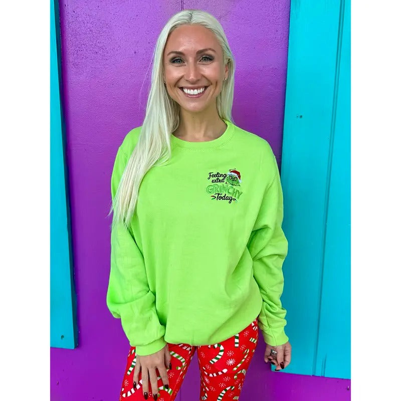 Feeling Extra Gr*nchy Today Embroidered Sweatshirt T-Shirts, Hoodie | HypeCrazeTee.com