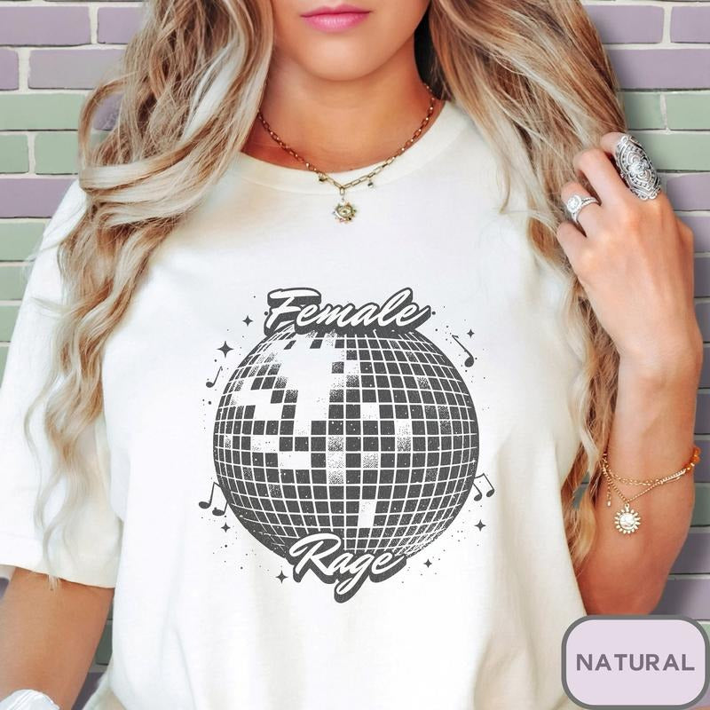 Female Rage Shirt, Distressed Feminist Shirt, Retro Disco Ball Shirt, Funny Anti Patriarchy Shirt Hoodie, Sweatshirt