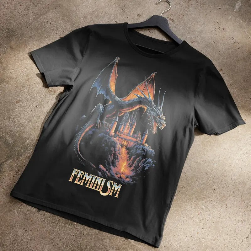 Feminism Dragon Fantasy T-Shirt, Unisex Trending Tee Hoodie, Sweatshirt | HypeCrazeTee.com
