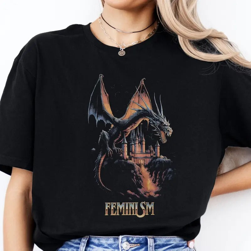 Feminism Dragon Shirt, Feminist Shirt, Women's Rights, Girls Power, Gift For Women, Gift For Her, Dragon Shirt Hoodie,...