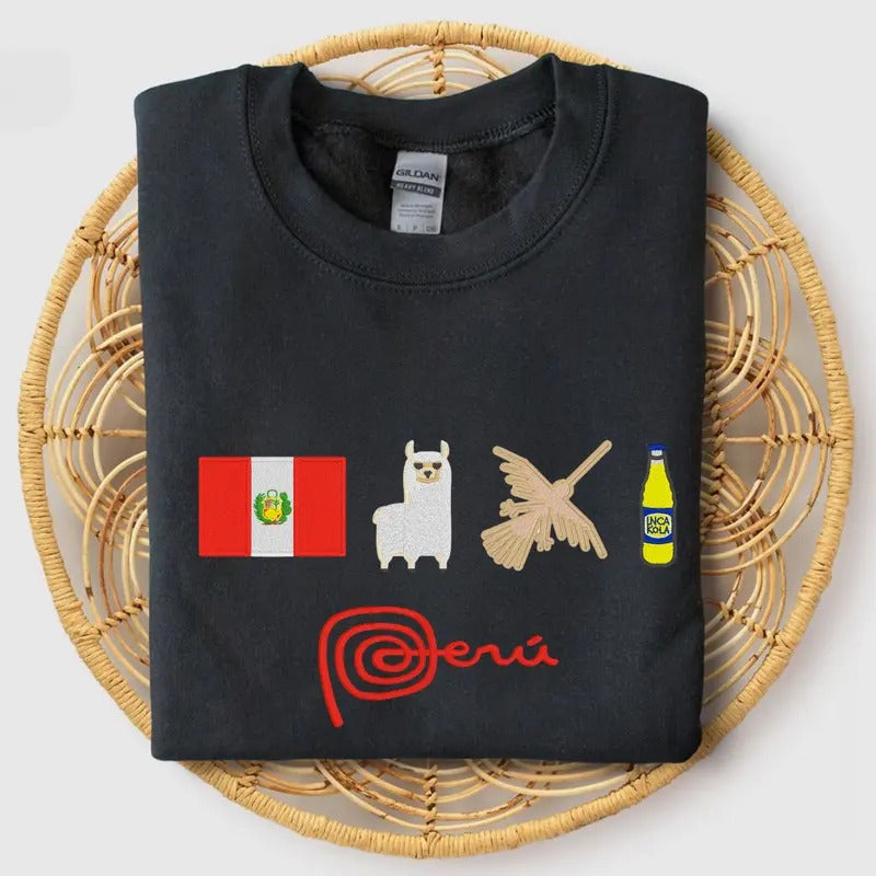 Festive Peru Embroidered Pullover Sweatshirt - Unisex, Peruvian Embroidered Sweatshirt T-Shirts, Hoodie | HypeCrazeTee.com