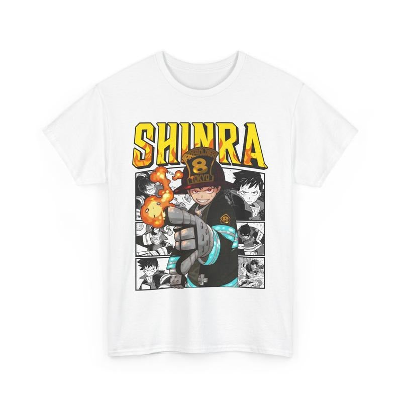 Fire Force Manga Tshirt, Shinra Kusakabe Tshirt, Curated Manga Panels, Anime Tshirt Hoodie, Sweatshirt | HypeCrazeTee.com