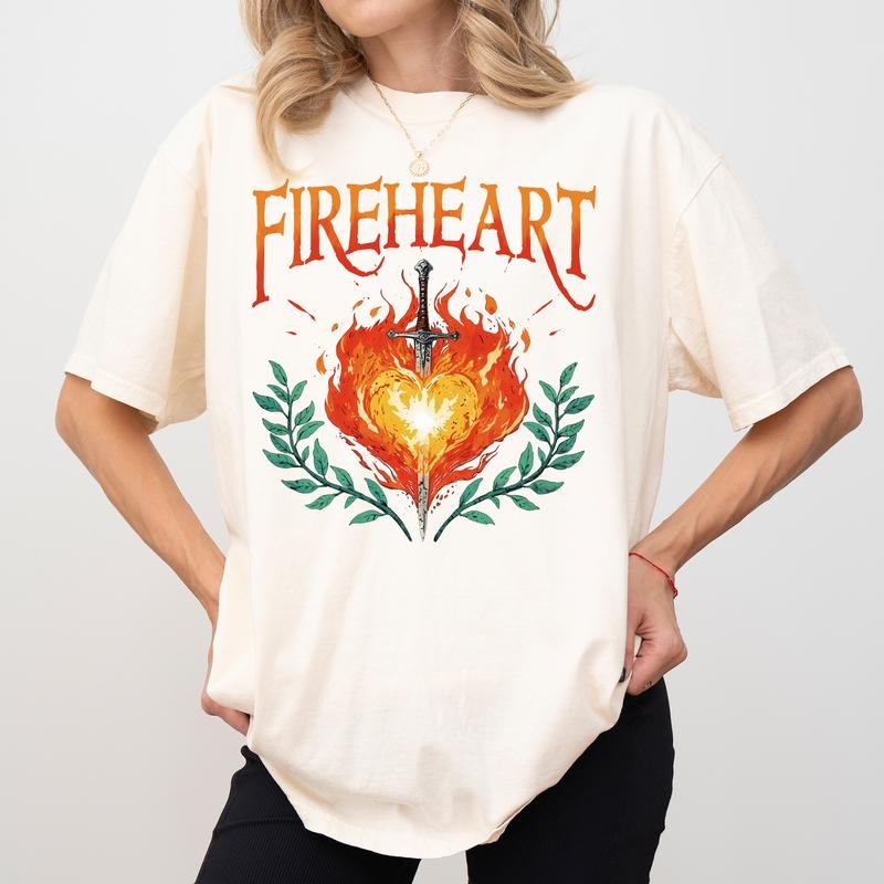 Fireheart Comfort Colors Shirt, Heir of Fire Outfits, Bookish Graphic Tee, Romantasy Readers Clothing, To Whatever End...