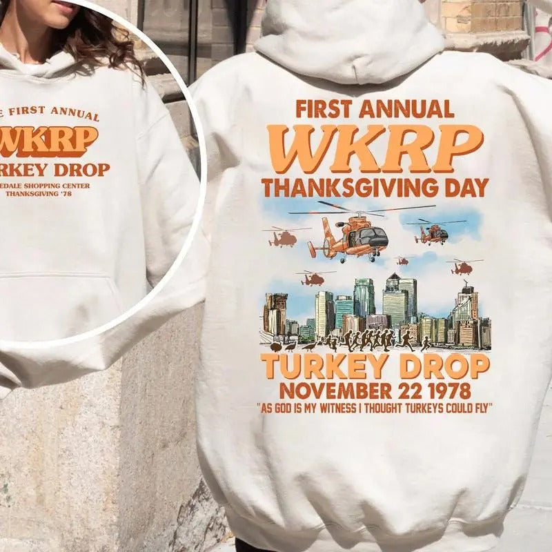 First Annual Thanksgiving Day Turkey Wkrp Cincinnati Shirt Happy Thanksgiving Short Sleeve T-Shirts, Hoodie, Sweatshirt
