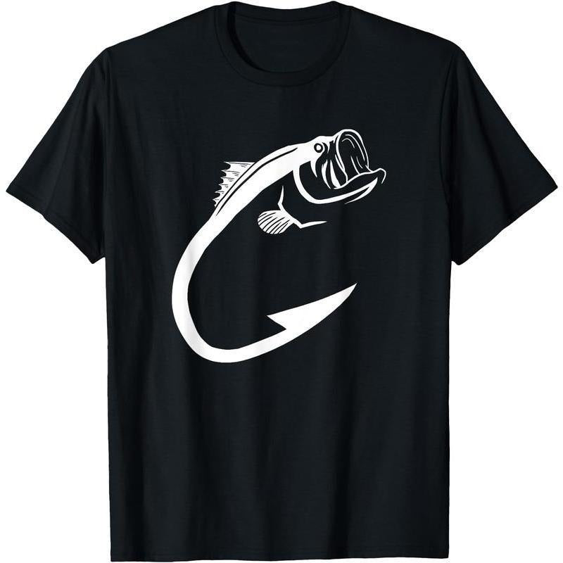 Fish Hook Minimal Art Cool Fishing Lover Art Lover Gift T-Shirt Fit Casual Streetwear Men Gifts Shortsleeve Hoodie,...