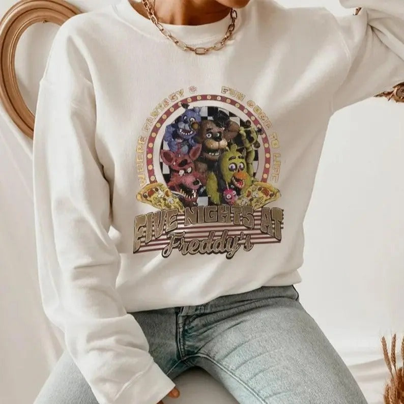 Five Nights At Freddy's Halloween T-Shirt Spooky Game Fan Graphic Tee casual hoodie Sweatshirt | HypeCrazeTee.com
