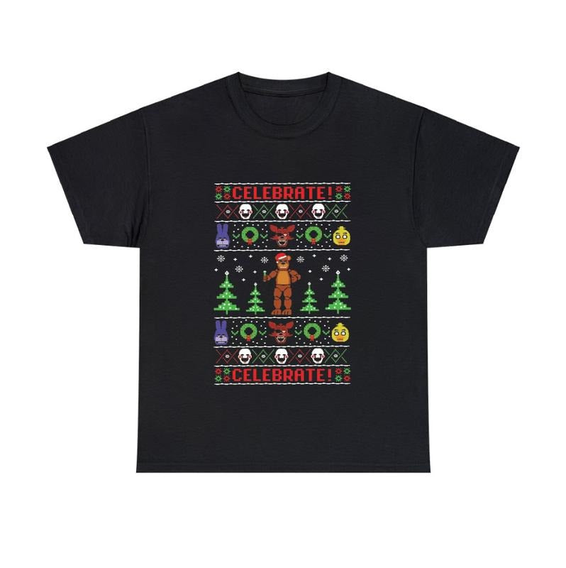 Five Nights At Freddy's Ugly Holiday T-Shirt Gaming Fan Graphic Tee Hoodie, Sweatshirt | HypeCrazeTee.com