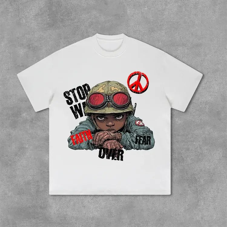 Flame Boy Faith Over Fear Graphic Print Cotton T-Shirt Hoodie, Sweatshirt | HypeCrazeTee.com