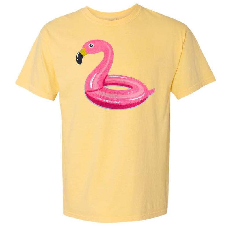 Flamingo Floaty Patch Comfort Colors T-Shirt Hoodie, Sweatshirt | HypeCrazeTee.com