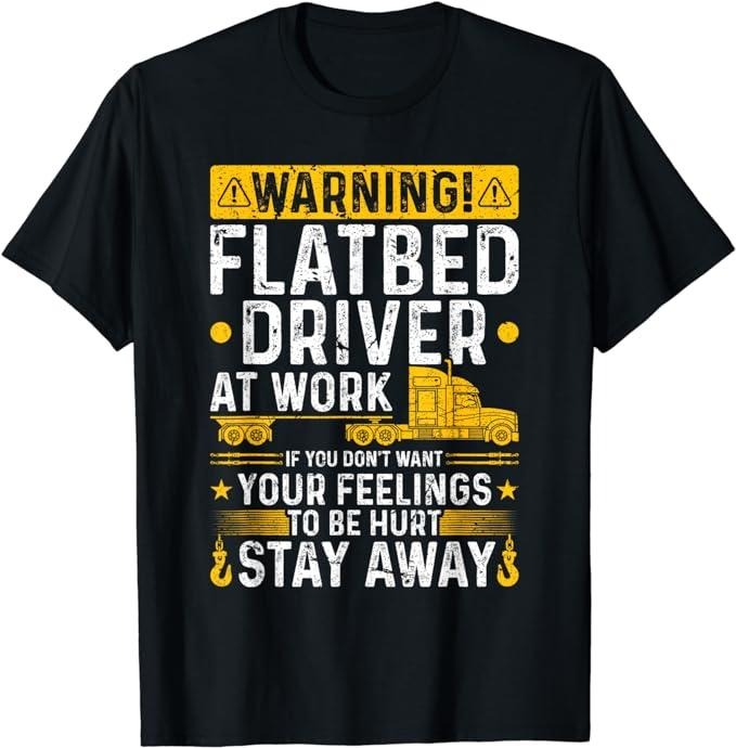 Flatbedder Truck Driver At Work, Funny Flatbed Trucker T-Shirt Menswear Casual Cotton Hoodie, Sweatshirt | HypeCrazeTee.com