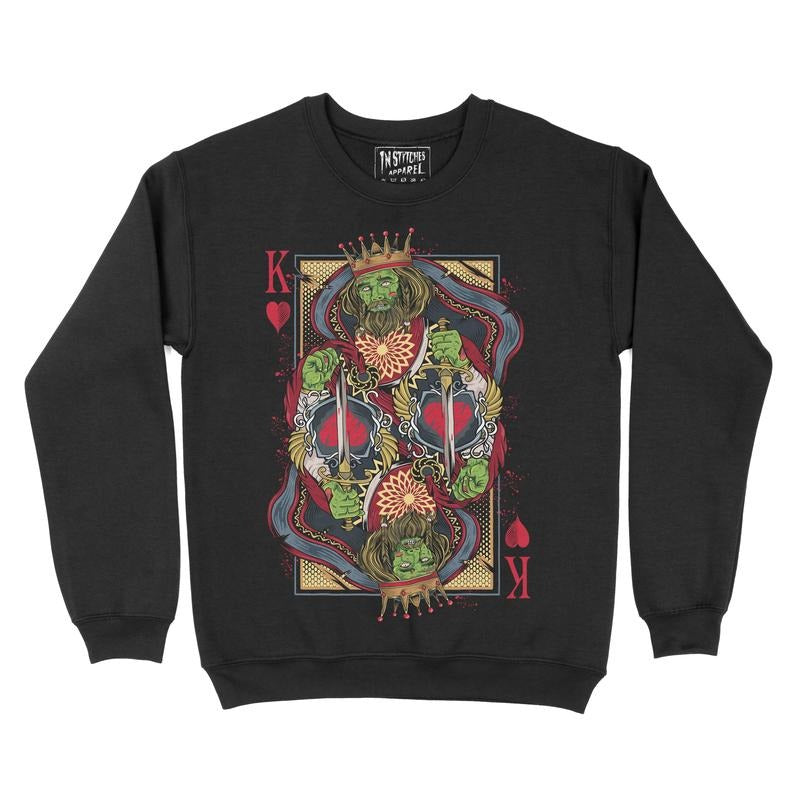 Fleece Crewneck Sweatshirt - Zombie King T-Shirts, Hoodie | HypeCrazeTee.com