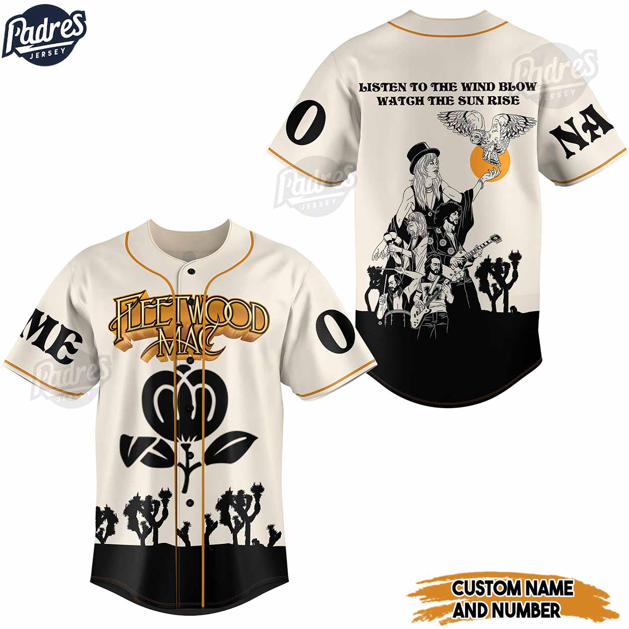 Fleetwood Mac Mac Listen To The Wind Blow Watch The Sun Rise Custom Baseball Jersey Shirt - Padres Jersey Oasis: Elevate Your Baseball Style Game