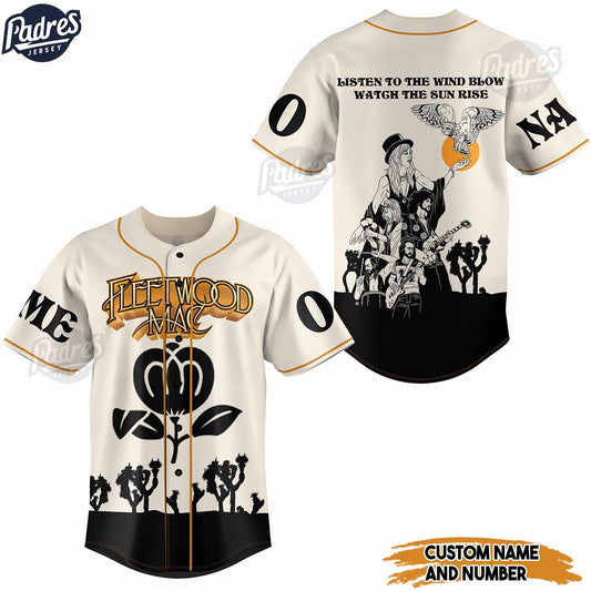 Fleetwood Mac Mac Listen To The Wind Blow Watch The Sun Rise Custom Baseball Jersey Shirt - Padres Jersey Oasis: Elevate Your Baseball Style Game