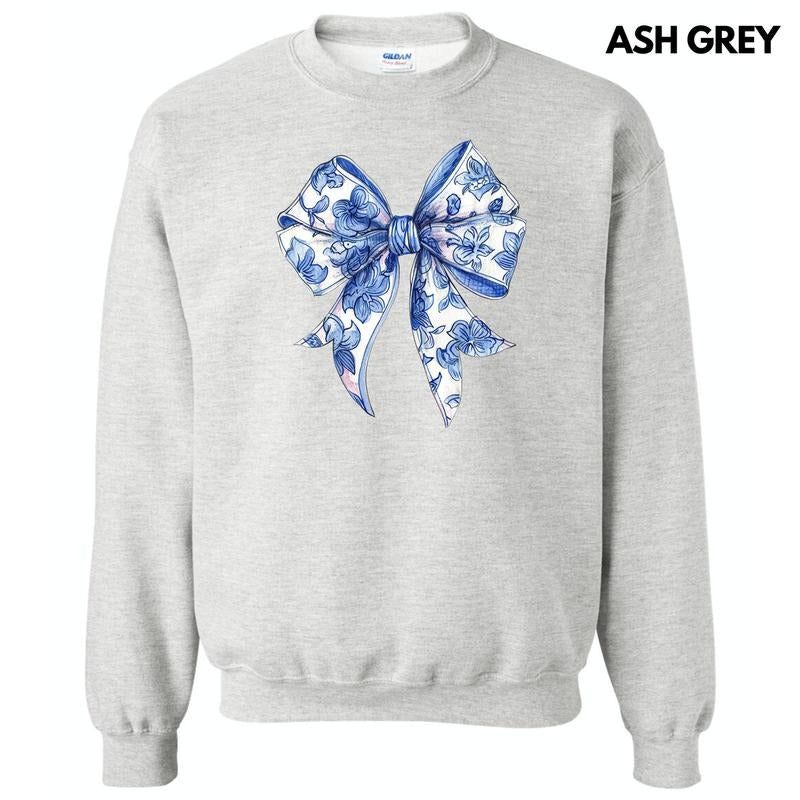 Floral Blue Big Bow Sweatshirt 'NLB' T-Shirts, Hoodie | HypeCrazeTee.com