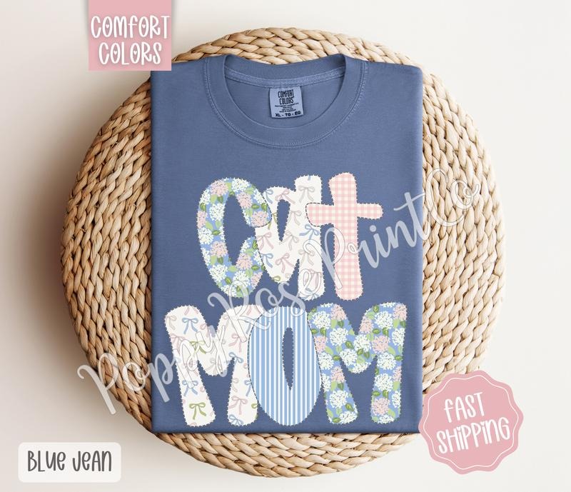 Floral Cat Mom Comfort Colors Shirt, Cute Spring Mama Tshirt, Coquette Flower Tee, Gift for Her Hoodie, Sweatshirt