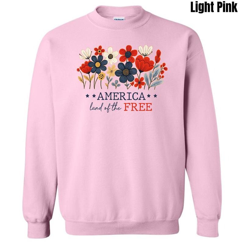 Floral Land Of The Free Sweatshirt 'NLB' T-Shirts, Hoodie | HypeCrazeTee.com