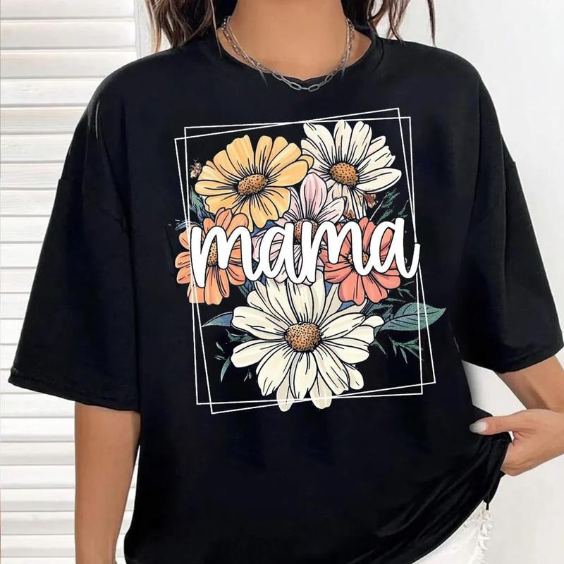Floral Mama Shirt, Mama Flower Tee, Mothers Day Gift Trendy Style Hoodie, Sweatshirt | HypeCrazeTee.com
