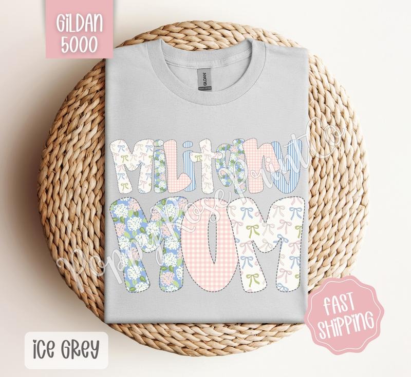 Floral Military Mom Gildan Shirt, Cute Spring Mama Tshirt, Coquette Flower Tee Hoodie, Sweatshirt | HypeCrazeTee.com