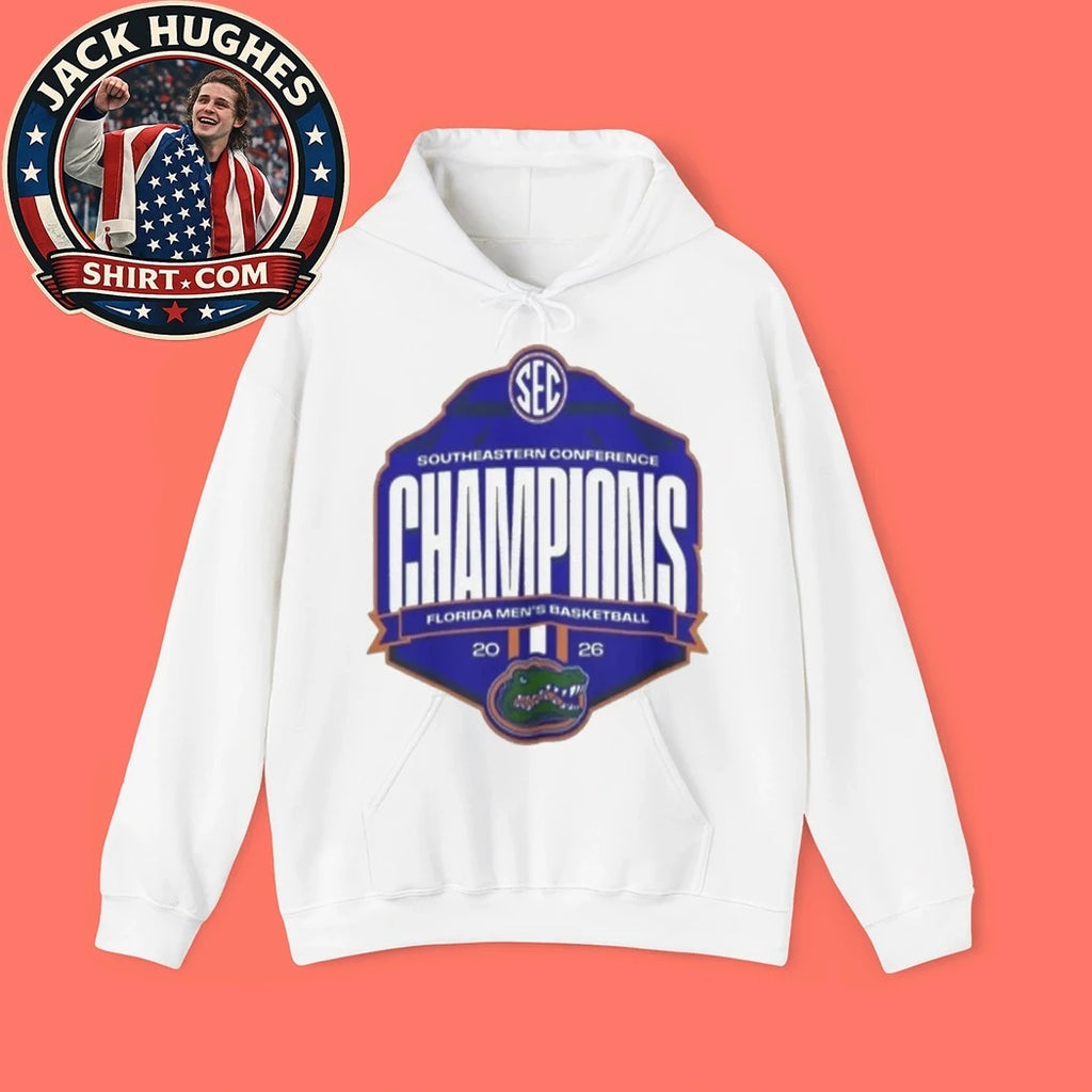 Florida Gators Men’S Basketball 2026 SEC Regular Season Champions Shield Logo T-Shirt
