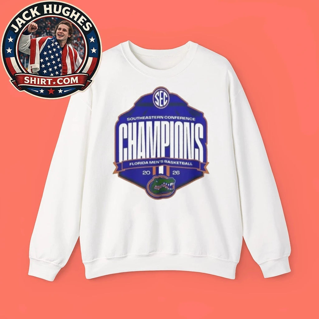 Florida Gators Men’S Basketball 2026 SEC Regular Season Champions Shield Logo T-Shirt